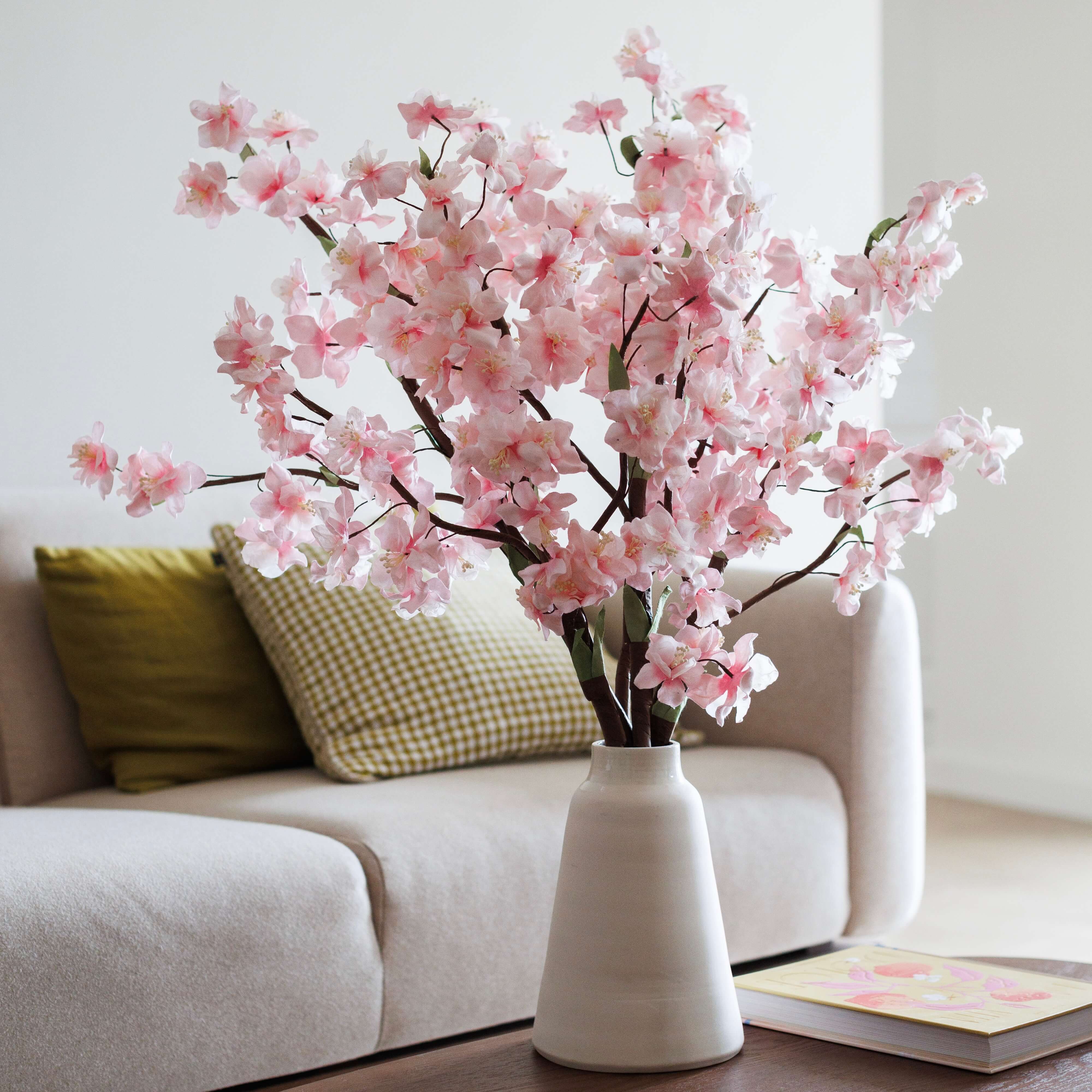 Flowrette Fleurs en papier Branche cerisier fleur papier x1 rose
