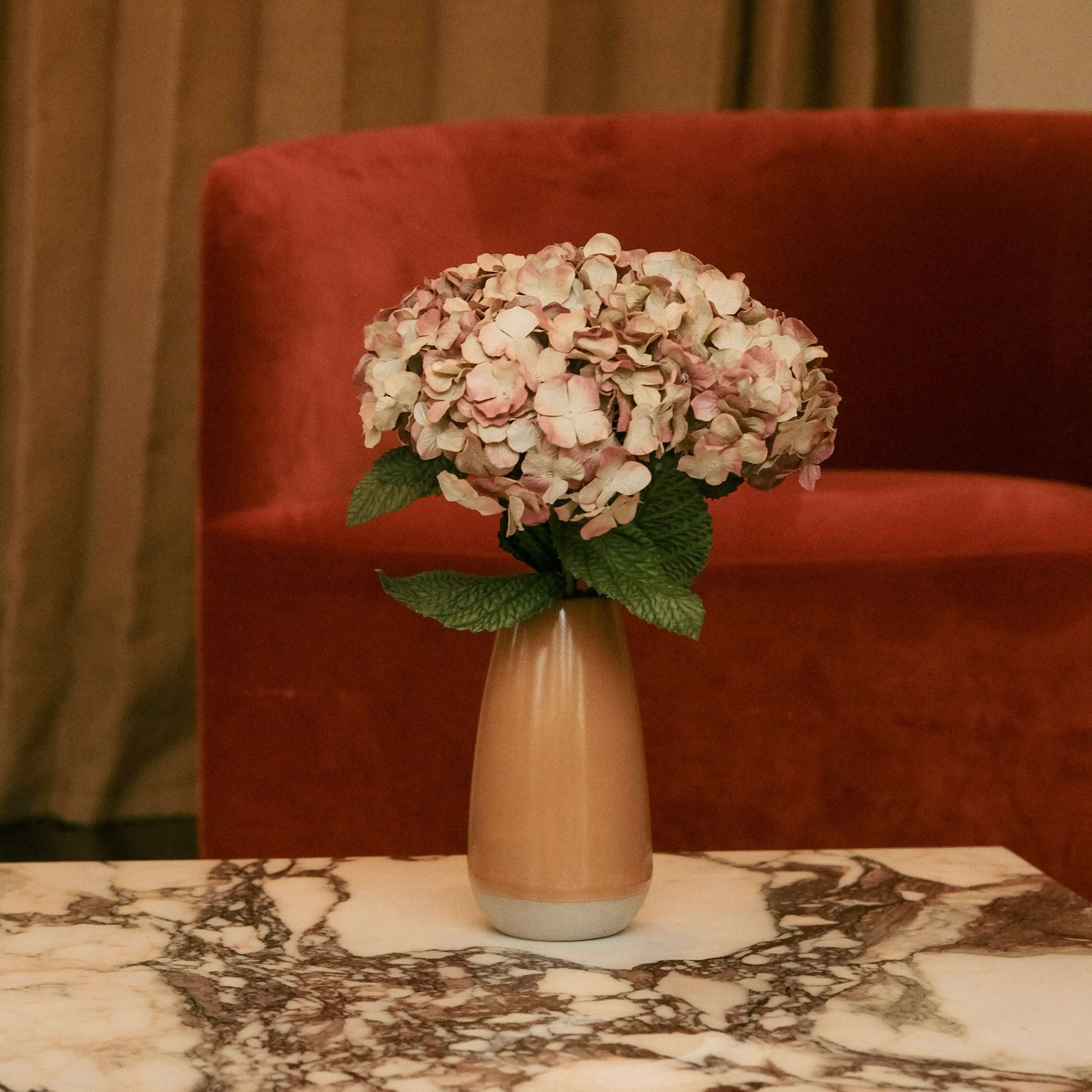 Flowrette Fleurs en papier Hortensia vieux rose x1