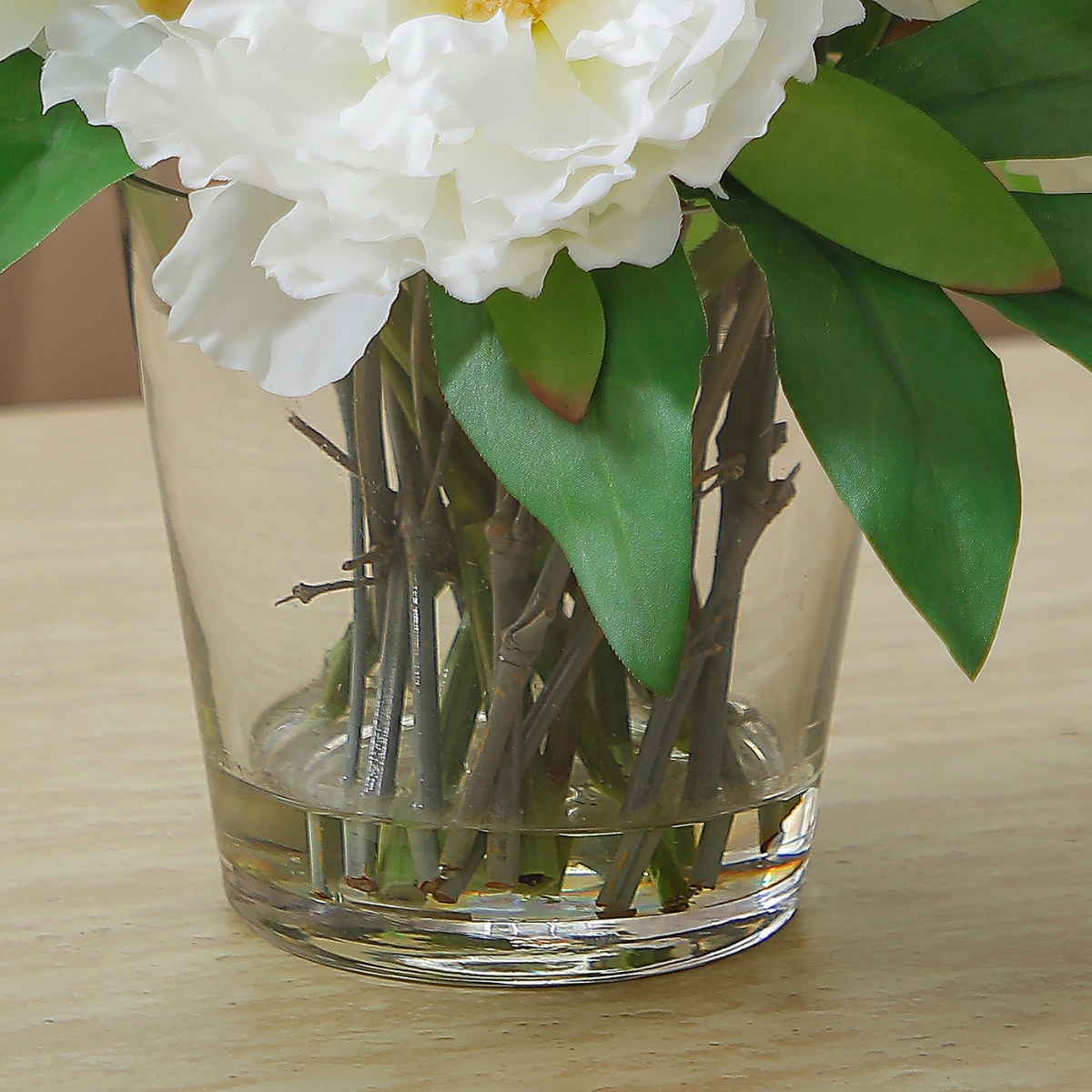 Sia Home Pivoines Baies composition artificielle blanc 26 cm