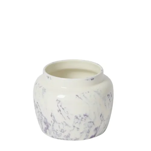 Sia Home cache-pot céramique blanc marbre 20 cm