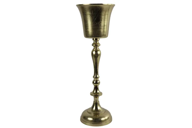 Feuillazur Rungis Vase doré sur pied vase déco 26x26x83cm