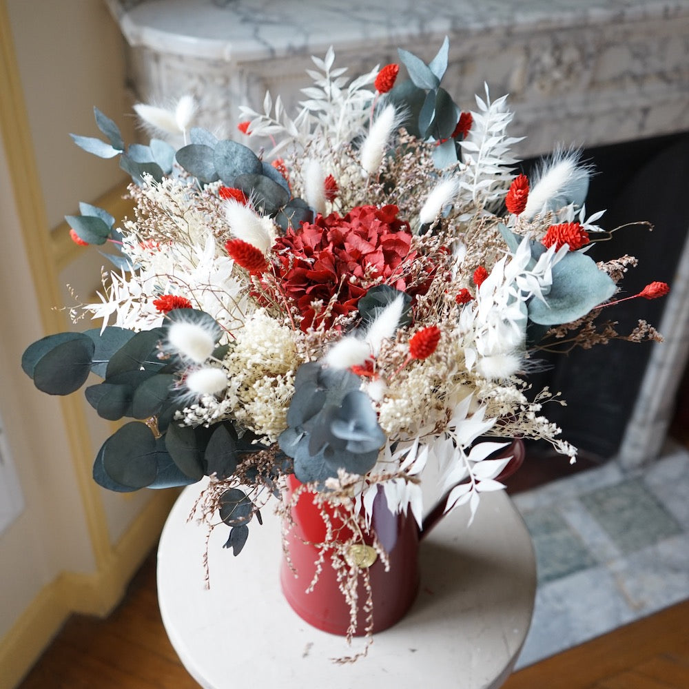 Flowrette Valentin S bouquet fleurs séchées rouge
