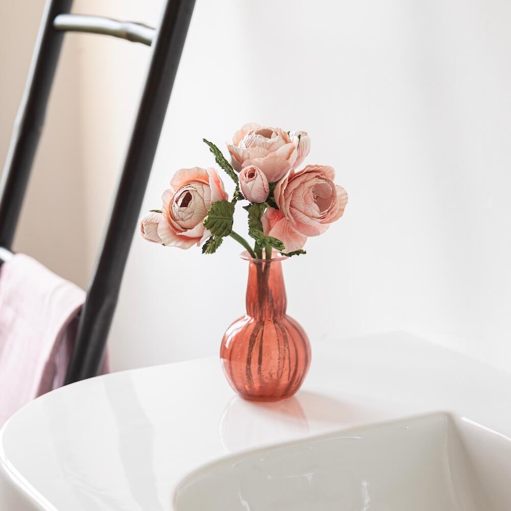 Flowrette Fleurs en papier rose Queen pêche clair x1