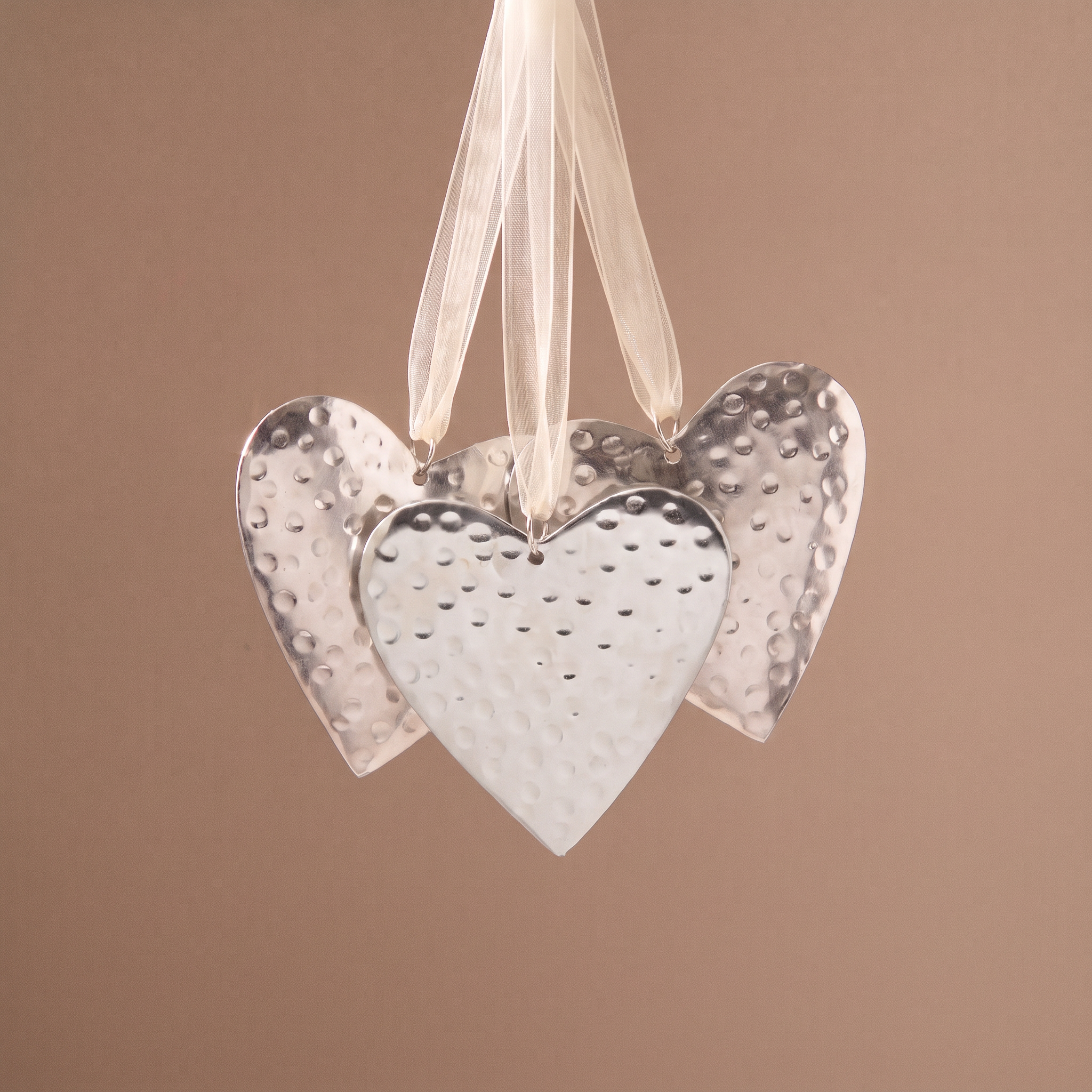 Sia Home Coeur Métal 16 cm Suspension Noël Argenté