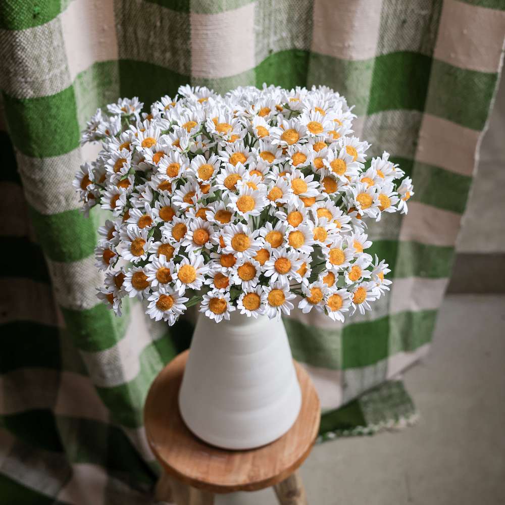 Flowrette Camomille en papier fleur blanche tige x1