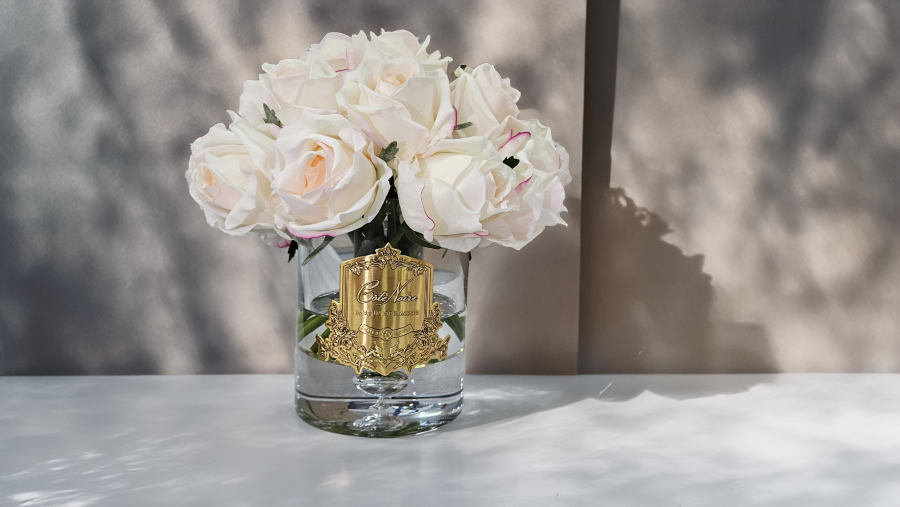 Côte Noire Grand Bouquets LRB02 bouquet rose blush badge or