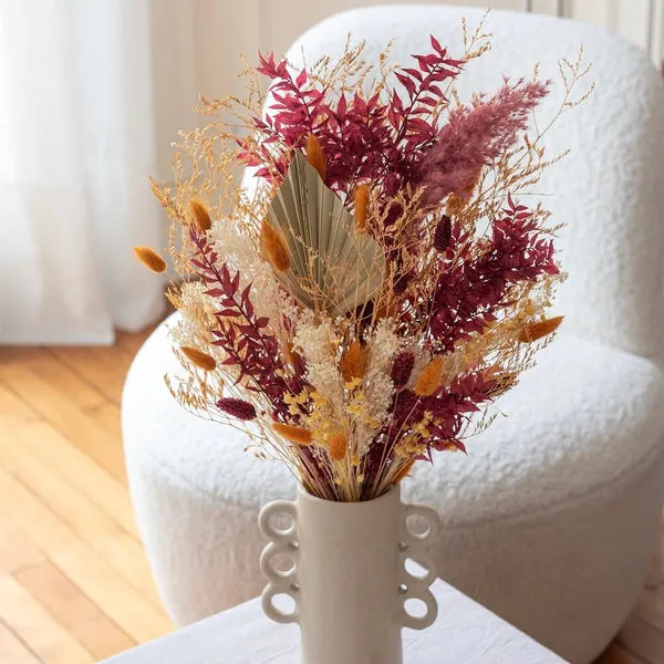 Flowrette Fleurs séchées Nature bouquet fleurs séchées terracotta bordeaux