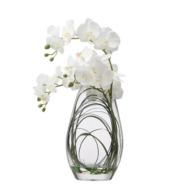 Sia Home Compositions florales orchidée blanche 46 cm vase
