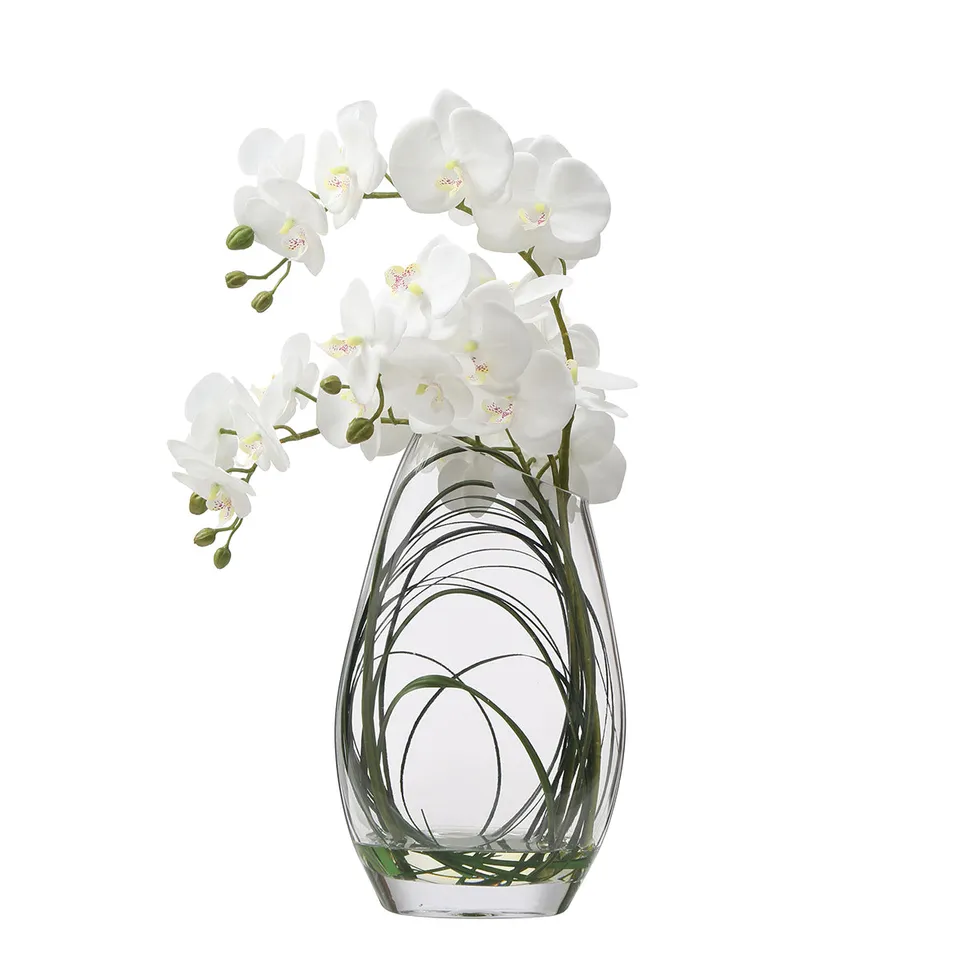 Sia Home Compositions florales orchidée blanche 46 cm vase