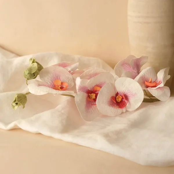 Flowrette Fleurs en papier orchidée papillon rose blanc fleur à l'unité