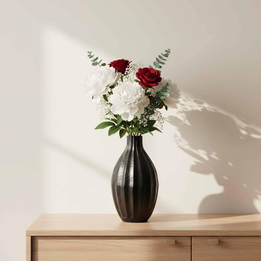 Sia Home Vase Savan vase métal noir 37 cm 21 cm