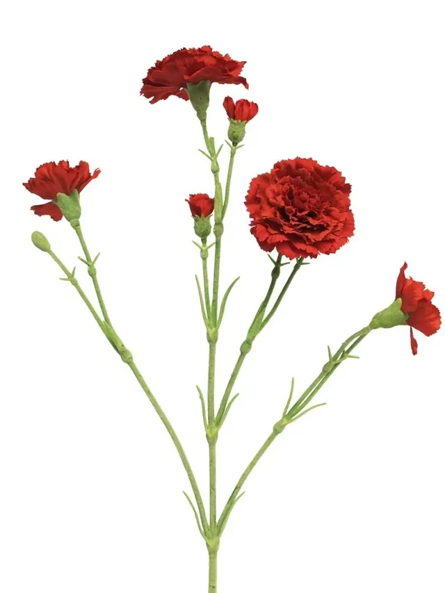 Feuillazur Rungis Branche de dianthus artificielle rouge 62 cm