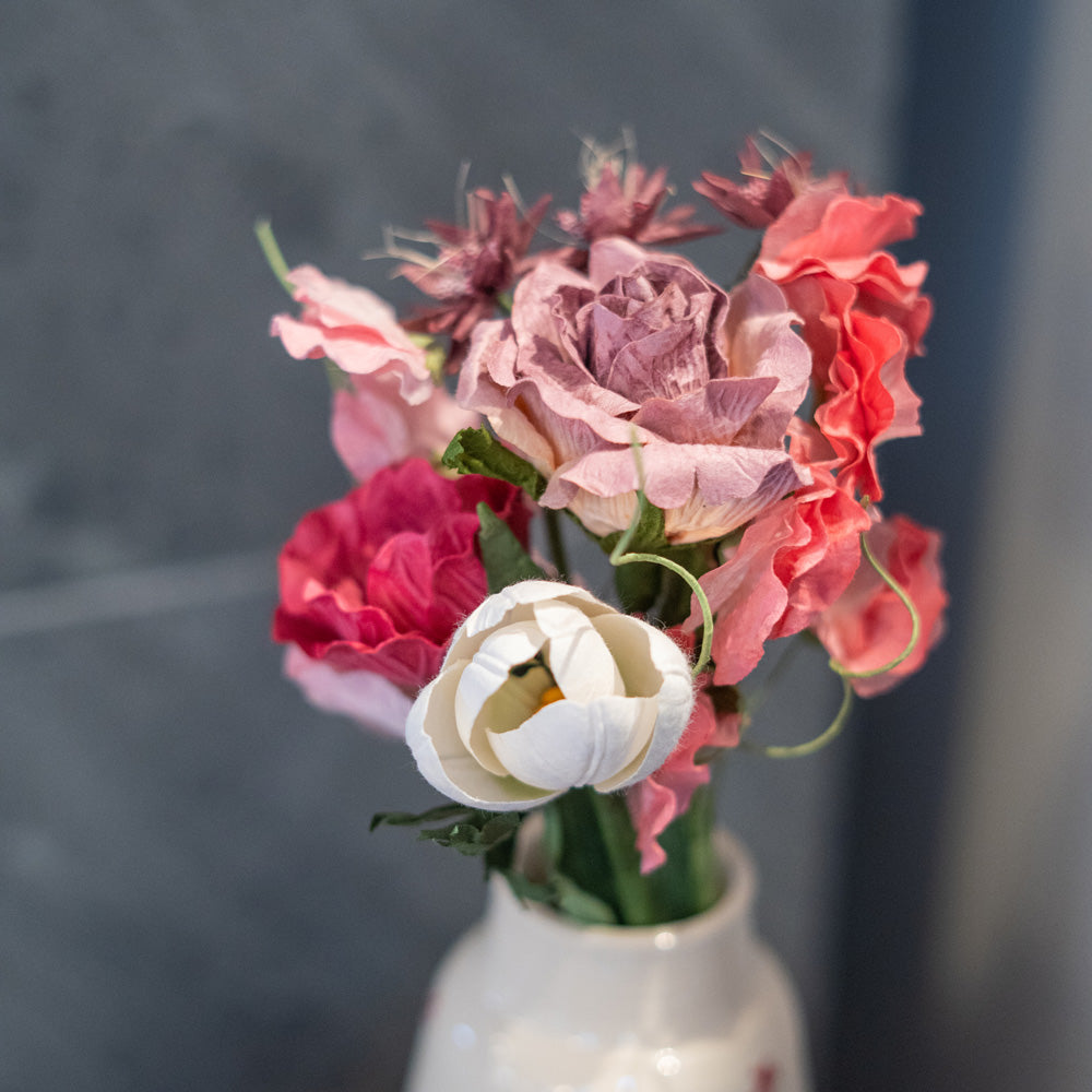 Flowrette Fleurs en papier Bouquet Gainsbourg rose violette et fuchsia