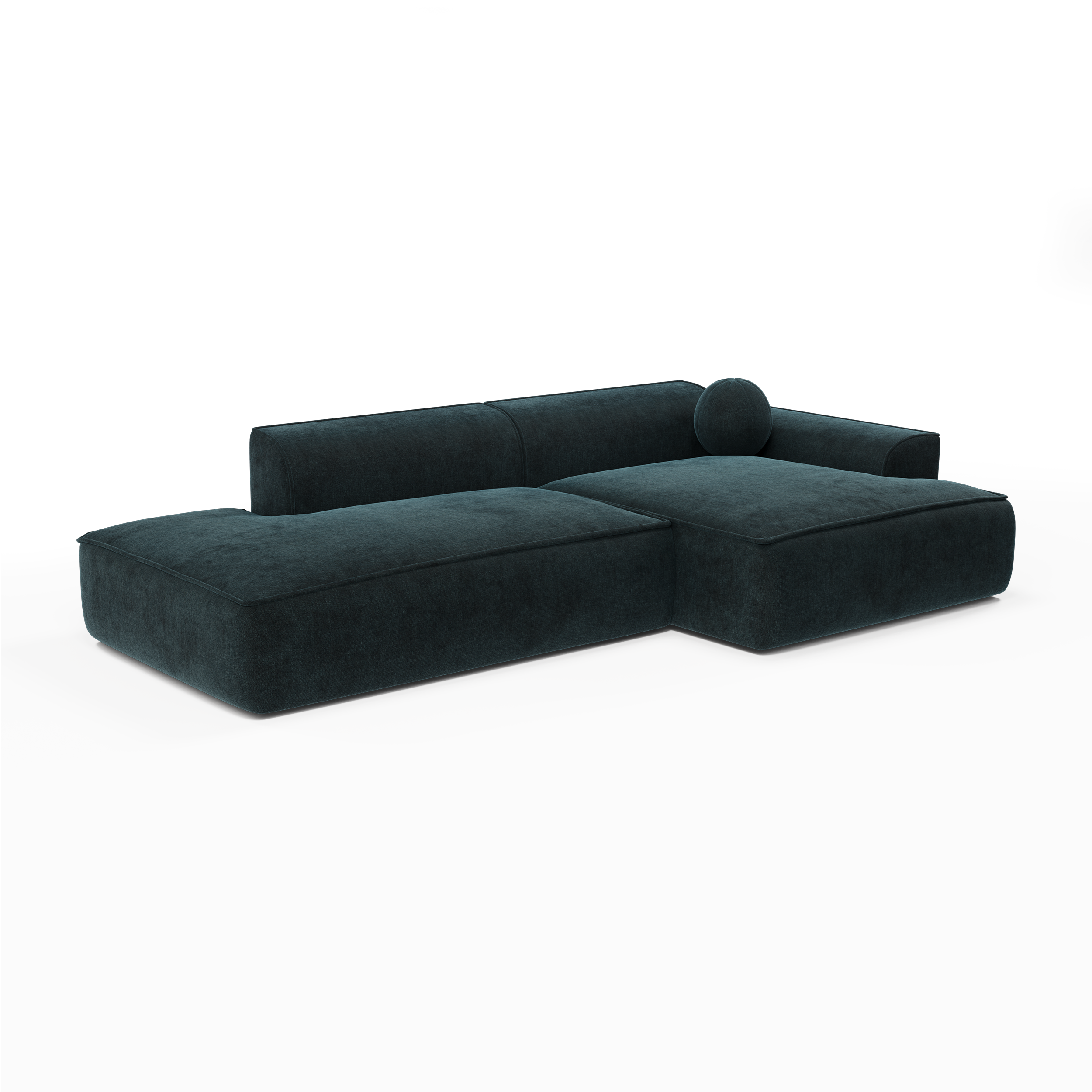 Sia Ania canapé angle droit 260 cm bleu paon