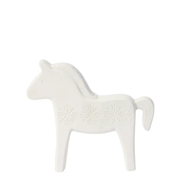Sia Home Objets Cheval 16 cm statue grès blanc