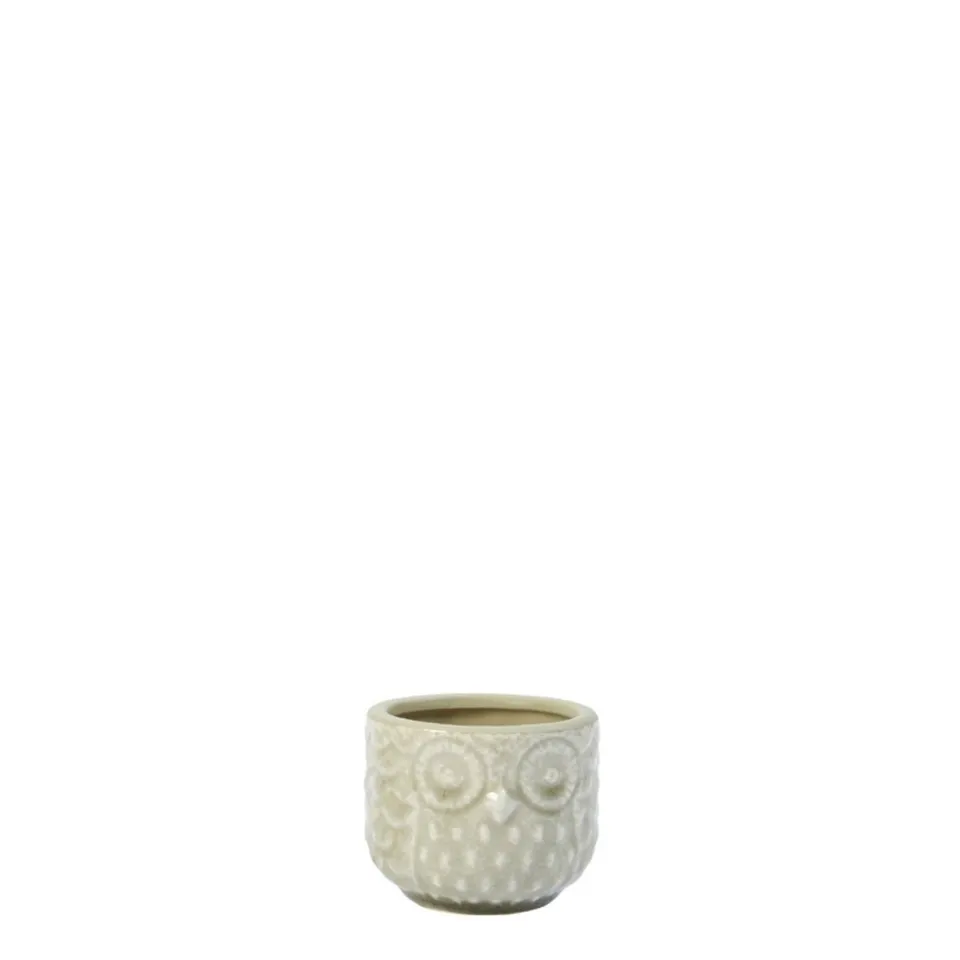 Sia Home Owly Cache-Pot 6 cm gris céramique