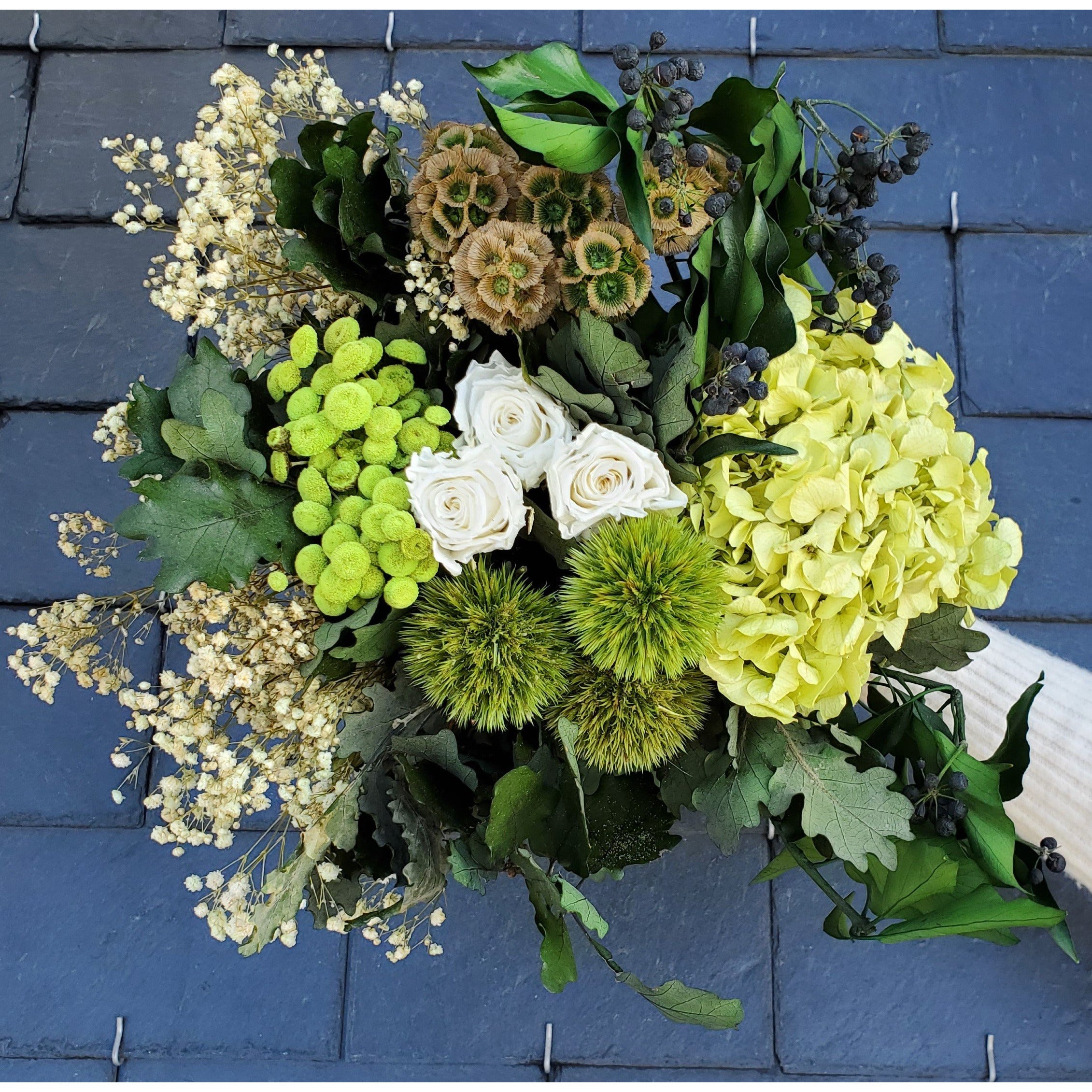 Ateliers Ouchamp Bouquets Rue des Saules 40cm rose hortensia