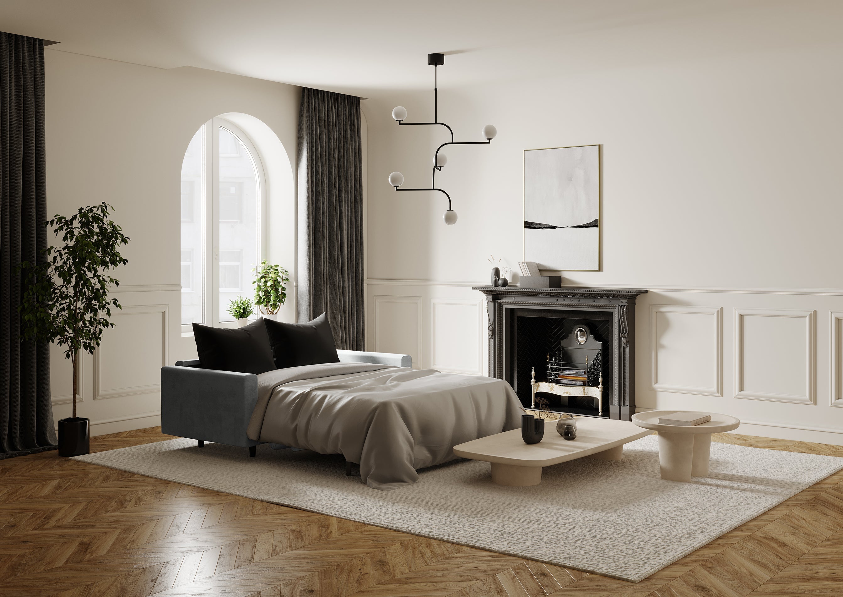 Sia Home Hailie-Jade canapé convertible 140 cm beige