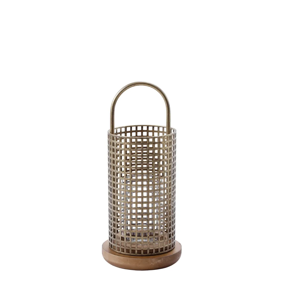 Sia Home Silo lanterne métal doré 36 cm bougie