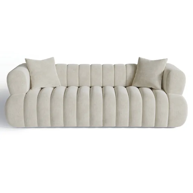 Sia Home Ross canapé droit capitonné crème