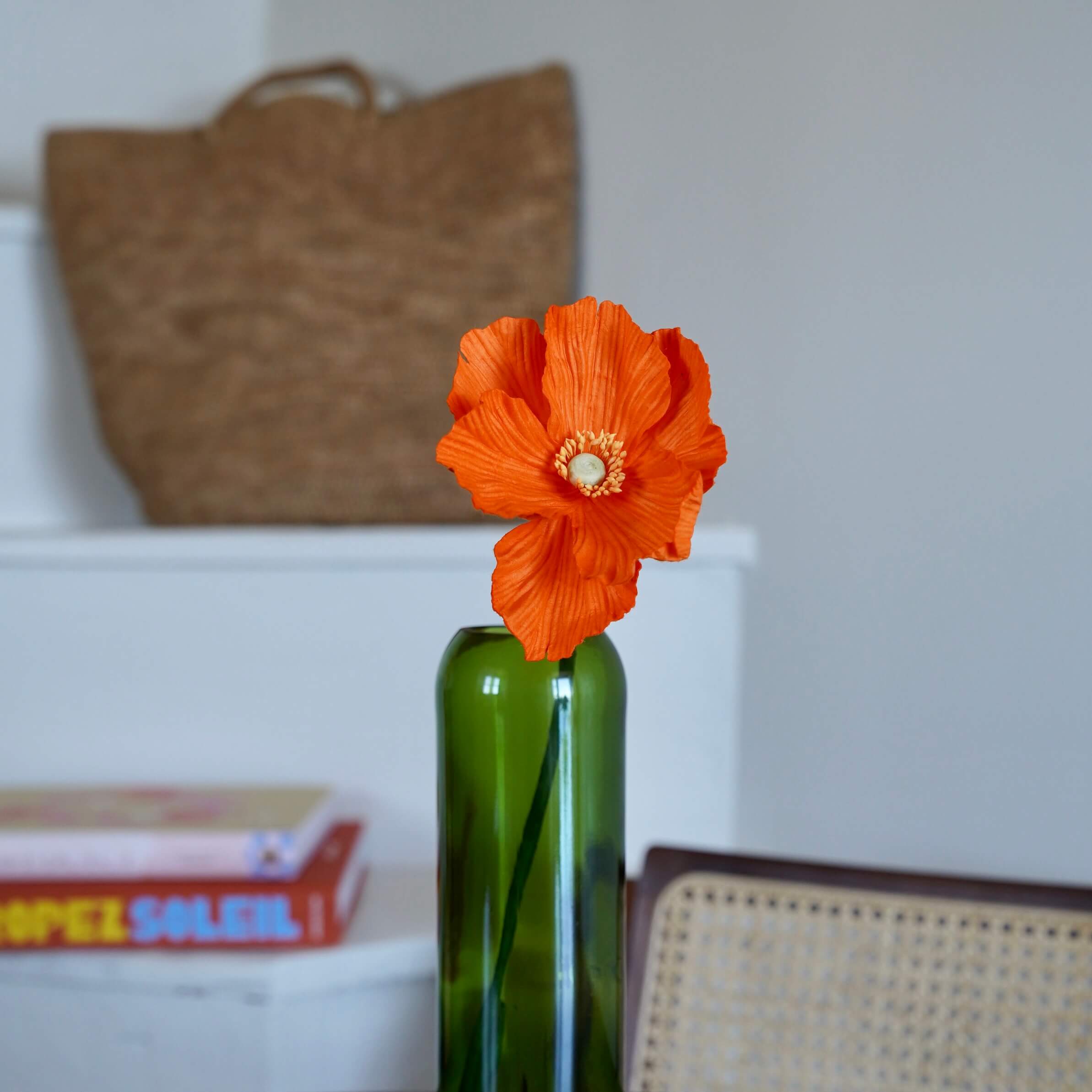 Flowrette Pavot papier orange fleur en papier x1