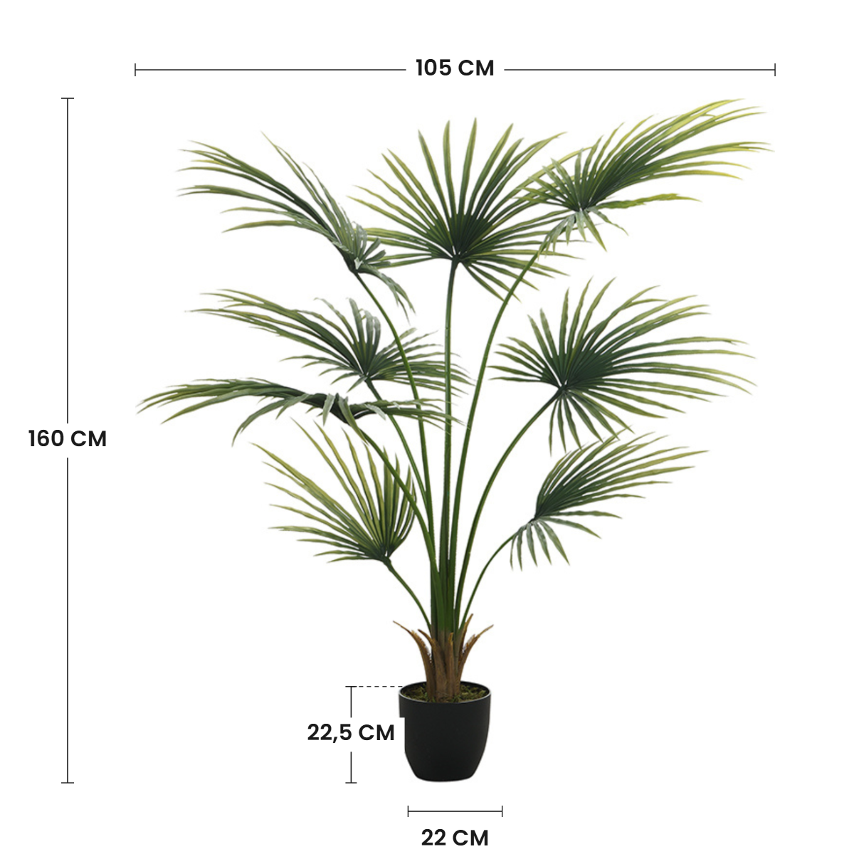 Sia Home Kwai palmier artificiel vert 160 cm en pot