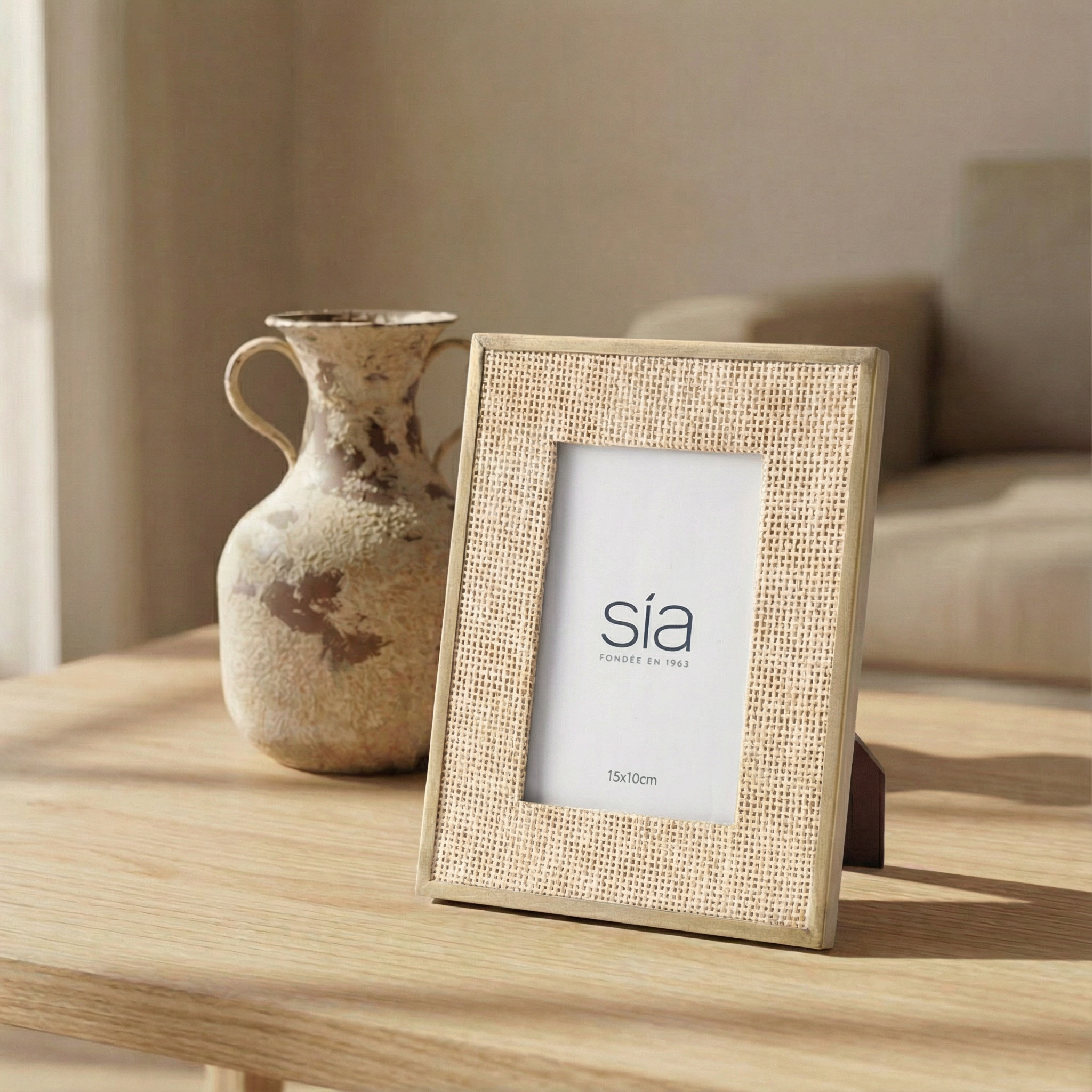 Sia Home Loft cadre photo rotin beige 10x15