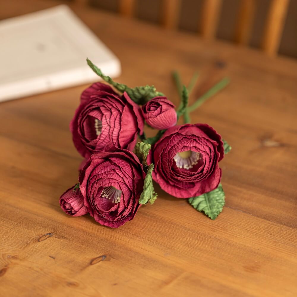 Flowrette Rose Queen x1 fleur papier bordeaux