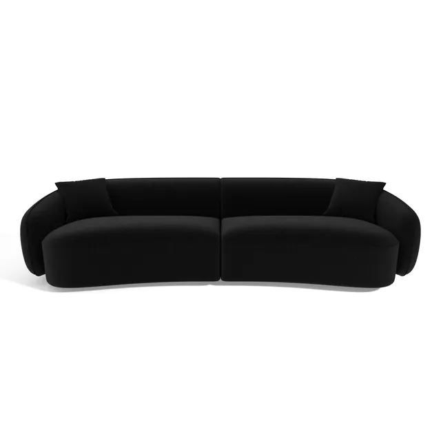 Sia Home Céline canapé droit 4 places noir arrondi