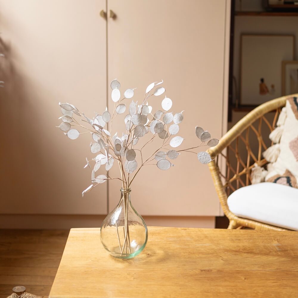 Flowrette Monnaie du pape papier blanche tige fleur x1 déco vase