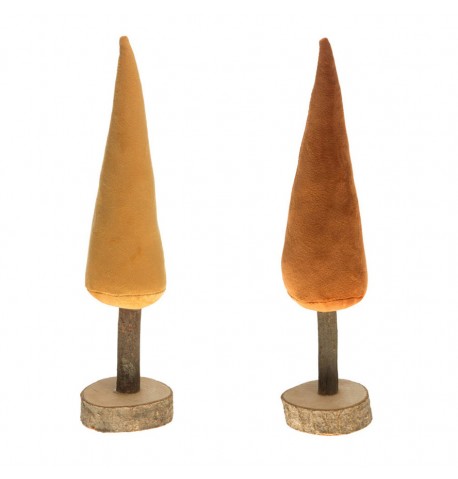 Feuillazur Rungis sapin velours déco ambre 7x29 cm
