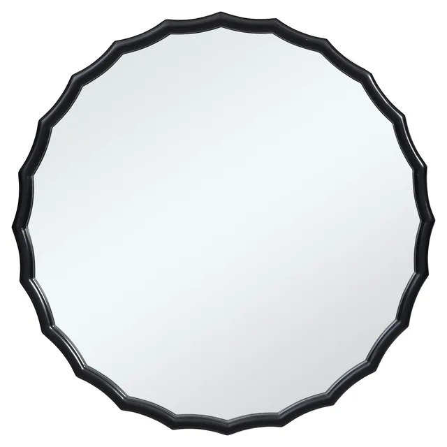 Sia Home Ondine miroir rond bois 76cm blanc