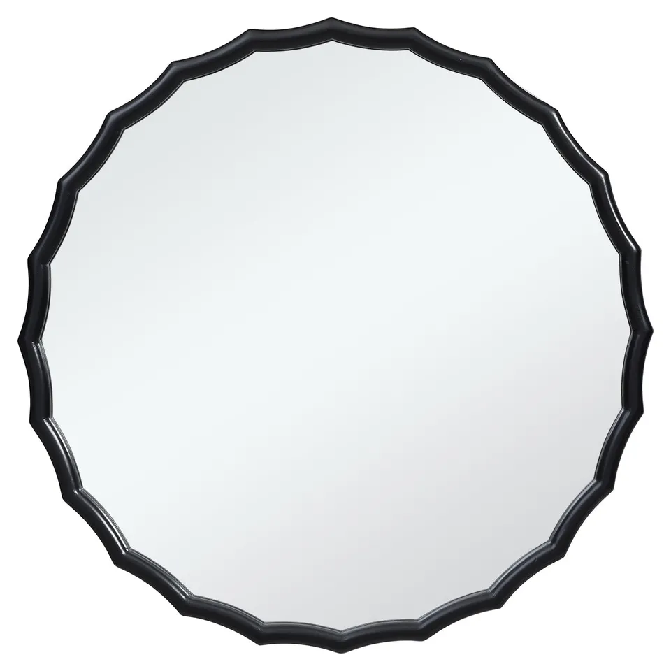Sia Home Ondine miroir rond bois 76cm blanc