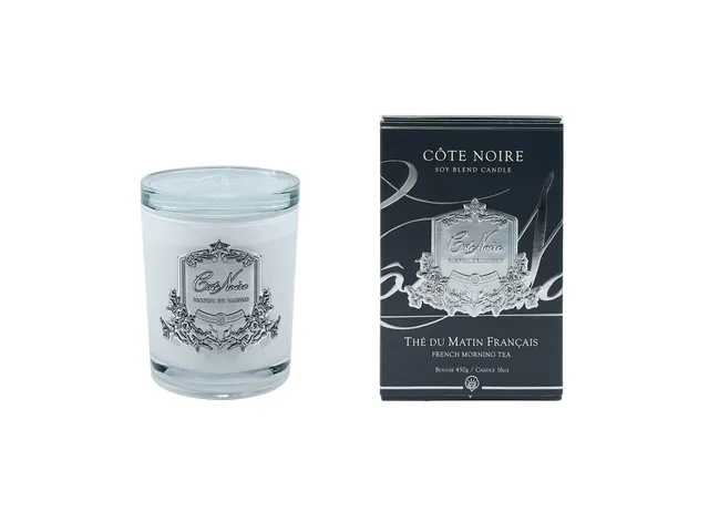 Côte Noire Soy Blend Candles French Morning Tea bougie 450g blanche