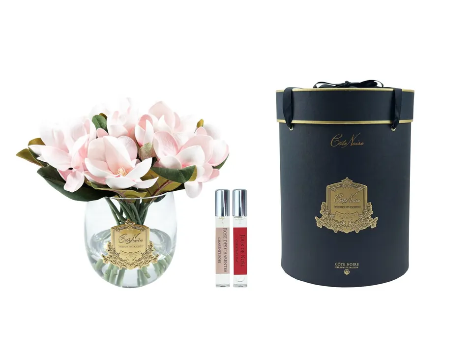 Côte Noire Perfumed Flowers RMG02 magnolias roses parfumés vase