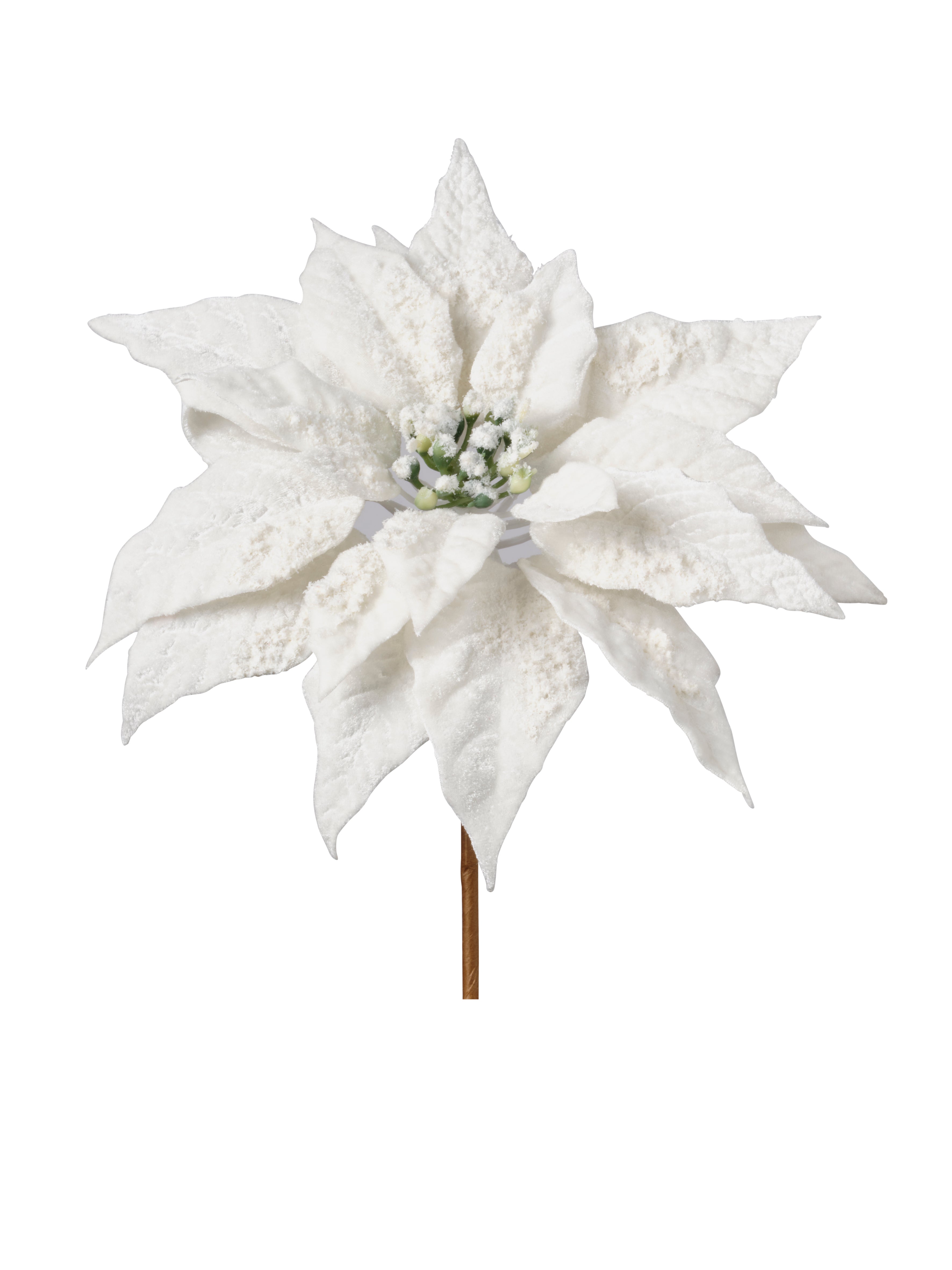 Feuillazur Rungis poinsettia fleur artificielle blanc 67cm