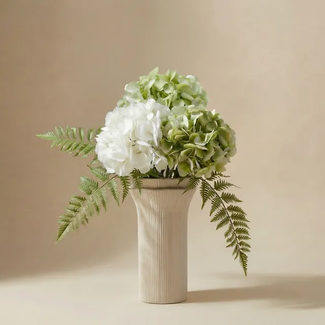 Sia Home Hortensias Vireya bouquet artificiel blanc vert 6 tiges