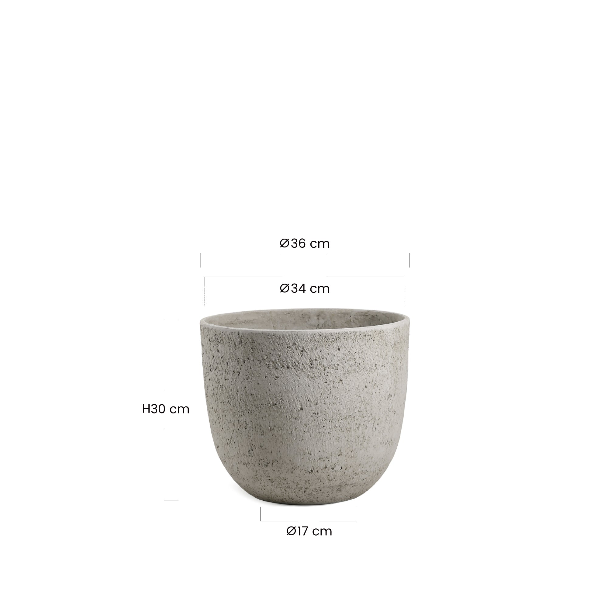 Sia Cache-pots Terra 30 cm cache-pot gris clair fibre ciment