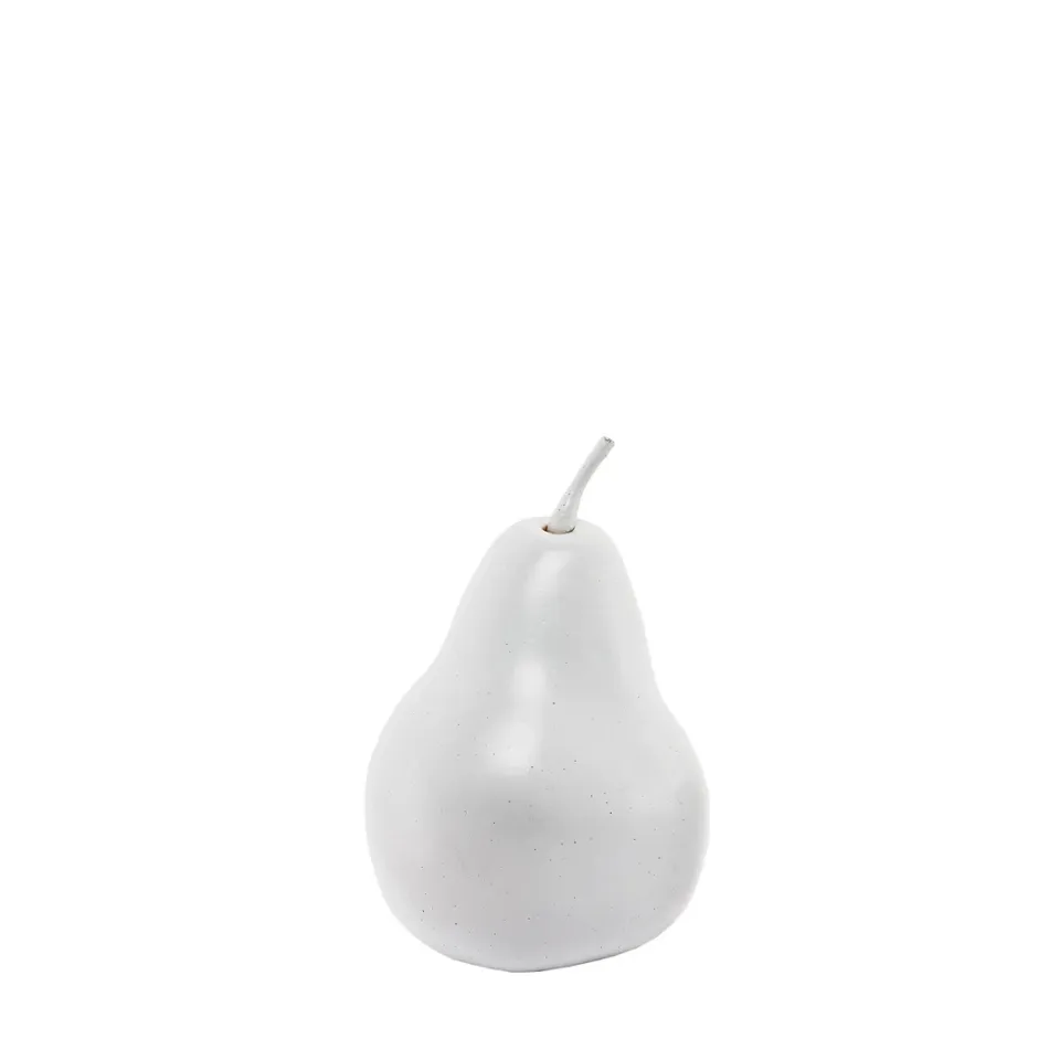 Sia Home Objets décoration Poire décorative blanche 10 cm