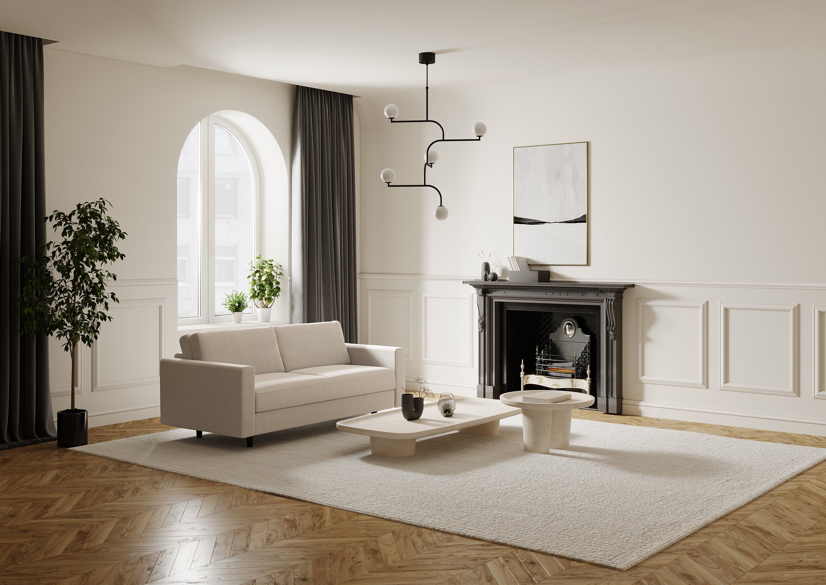 Sia Home Hailie-Jade canapé convertible beige 140 cm
