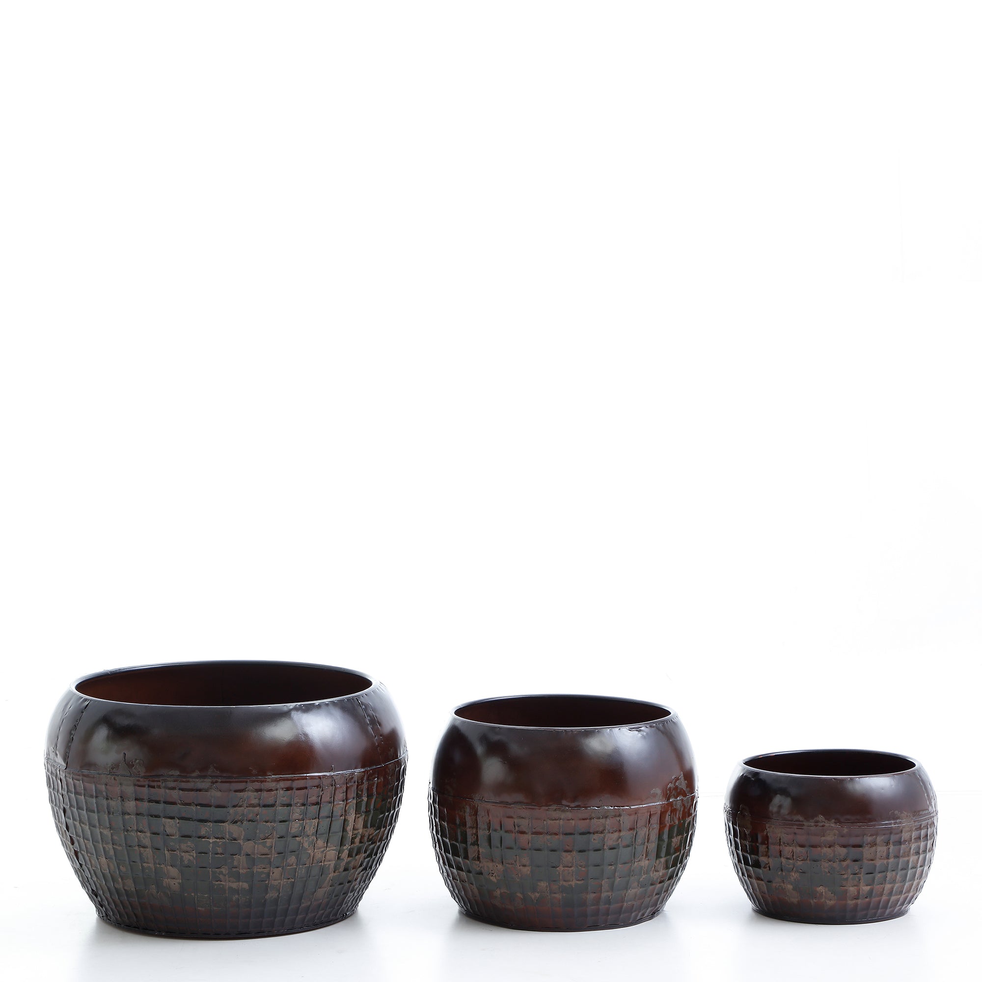 Sia Home Elen Cache-pots métal marron lot 3
