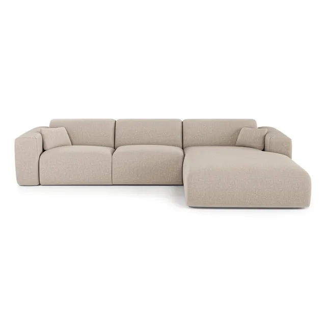 Sia Myra canapé convertible angle droit beige 5 places