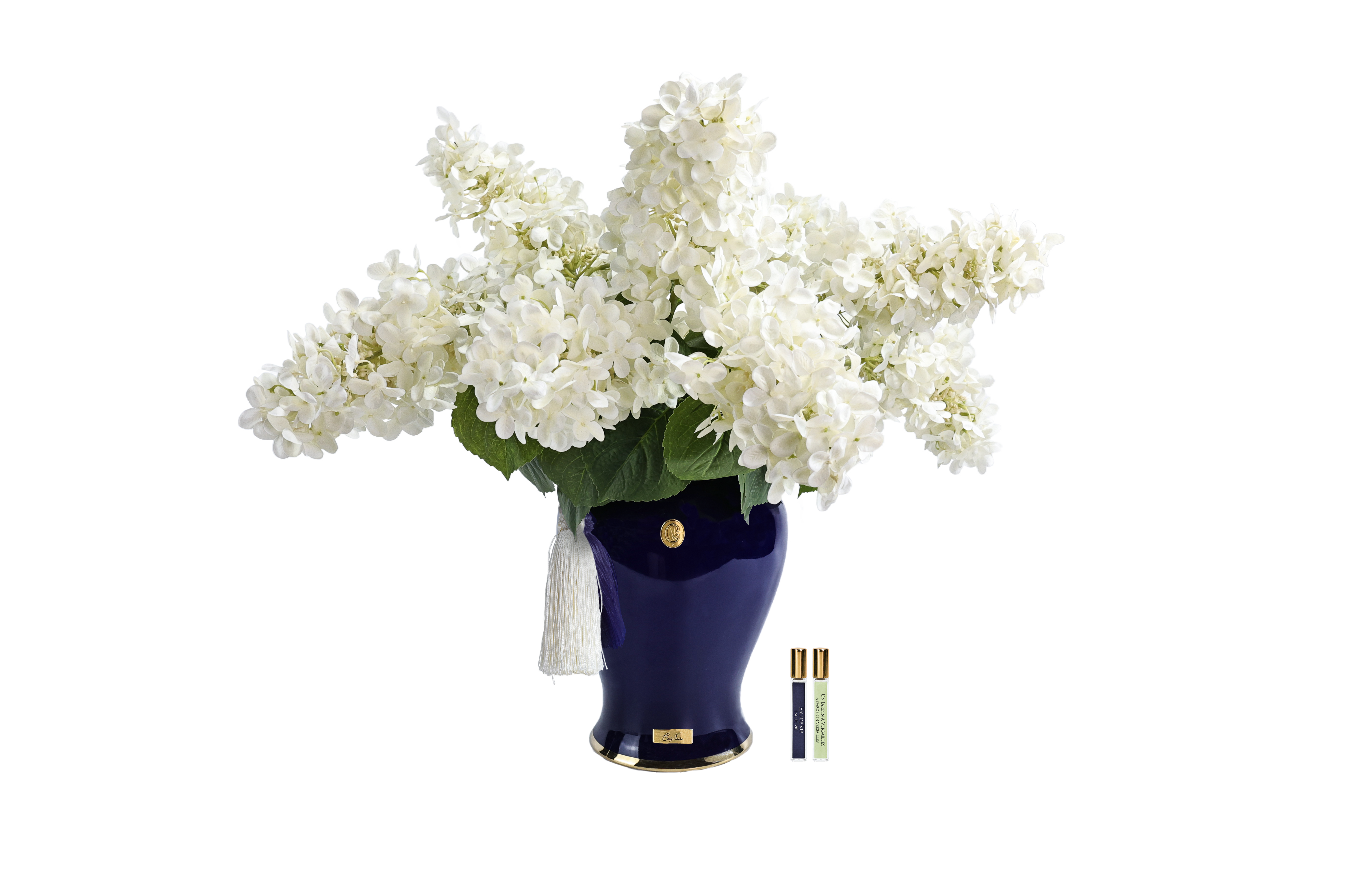 Côte Noire Hydrangeas INDH01 bouquet hortensia ivoire urne