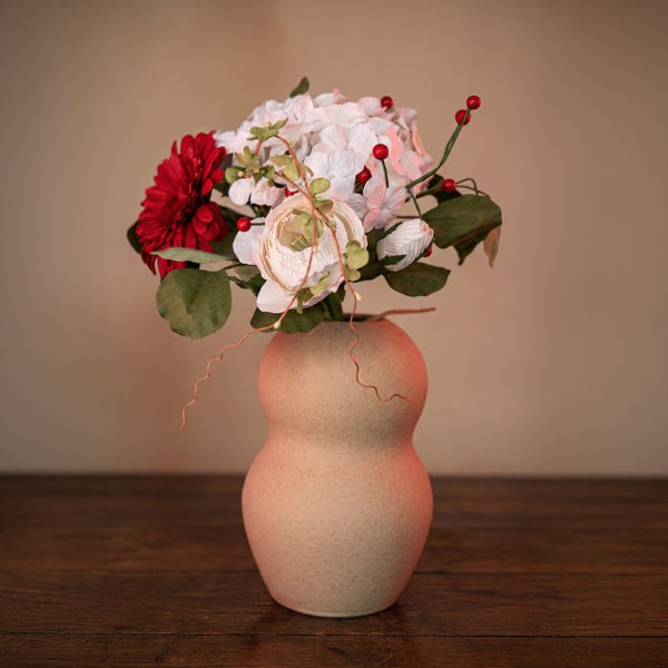 Flowrette Piaf bouquet fleurs papier rouge blanc durable
