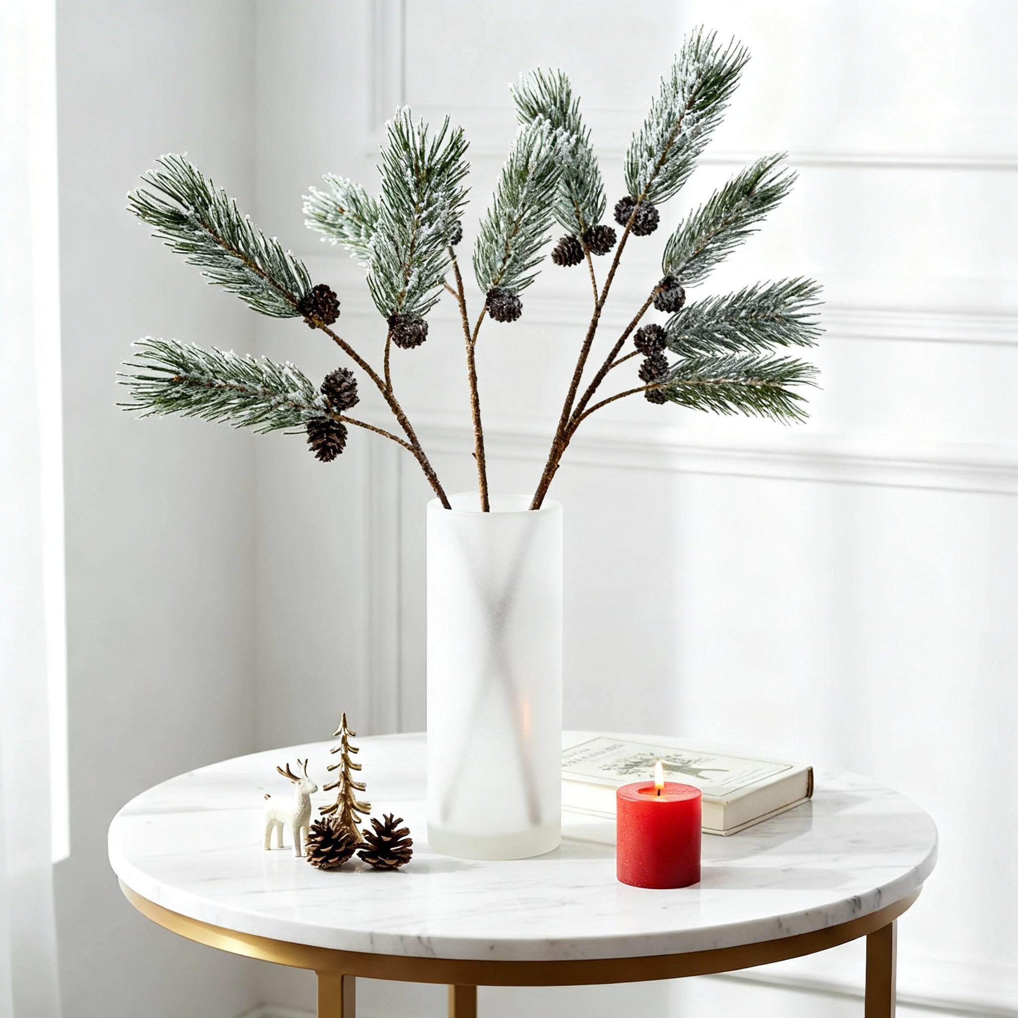 Sia Home branche pin enneigée 106 cm verte