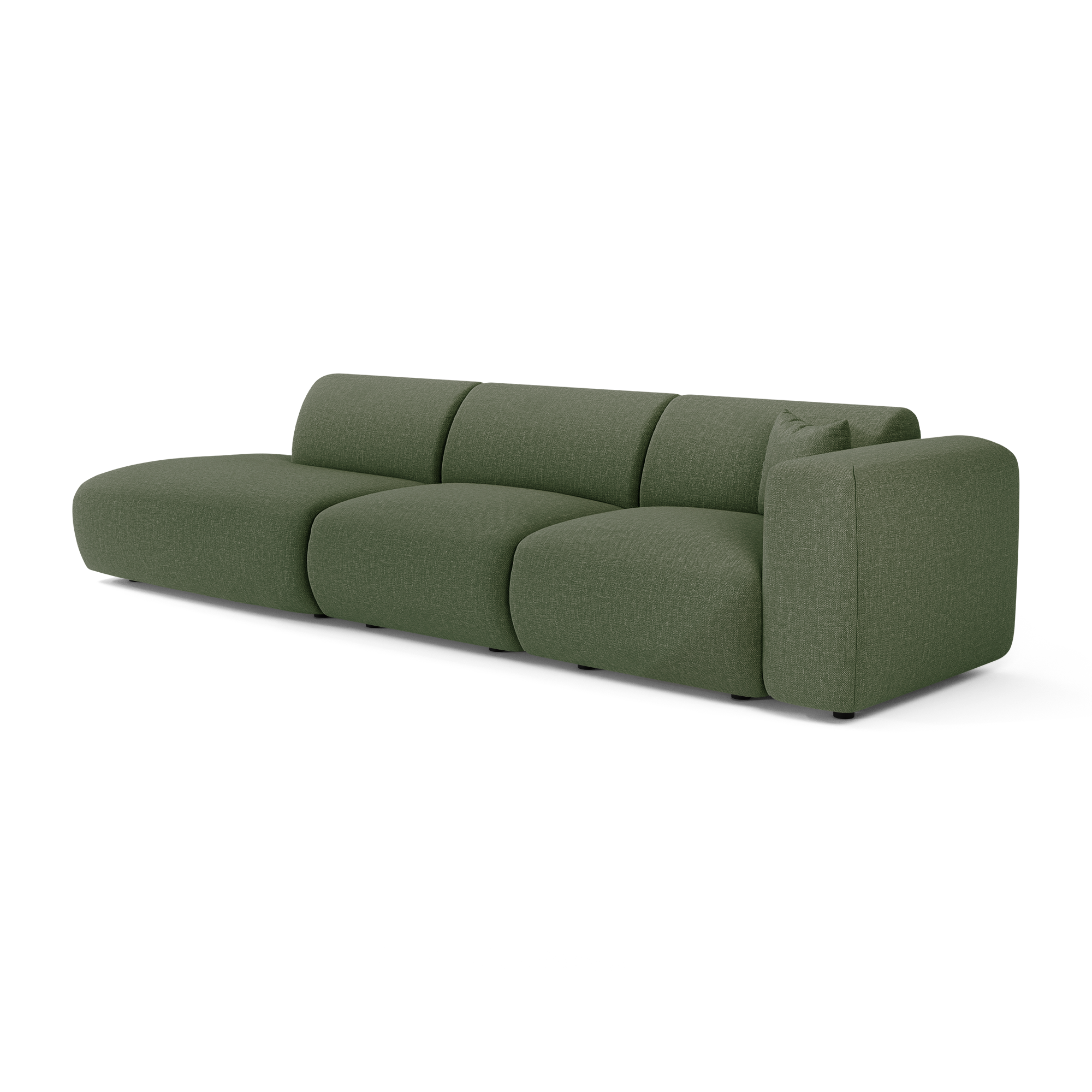 Sia Myra canapé droit beige 5 places arrondi