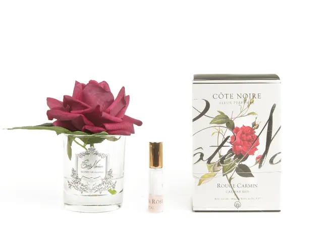 Côte Noire Perfumed Flowers GMR04 fleur rose rouge carmin vase clair