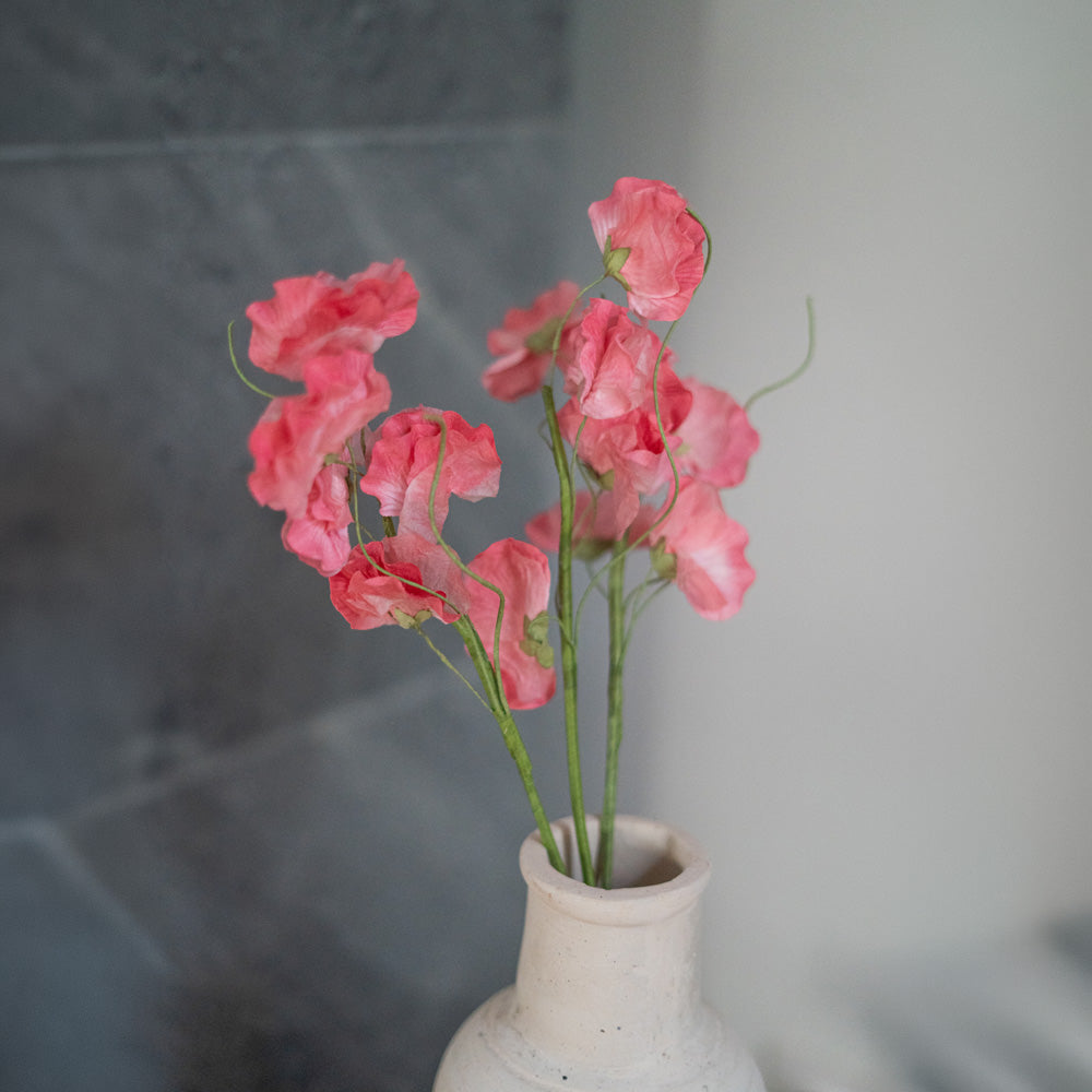 Flowrette Pois de senteur rose foncé fleur papier x1 durable