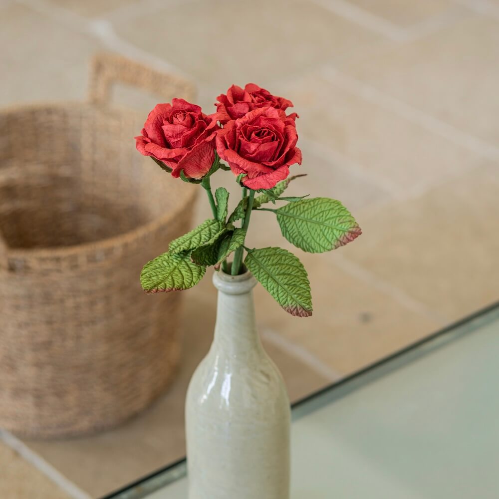 Flowrette Rose Lady fleur papier rouge x1 éternelle