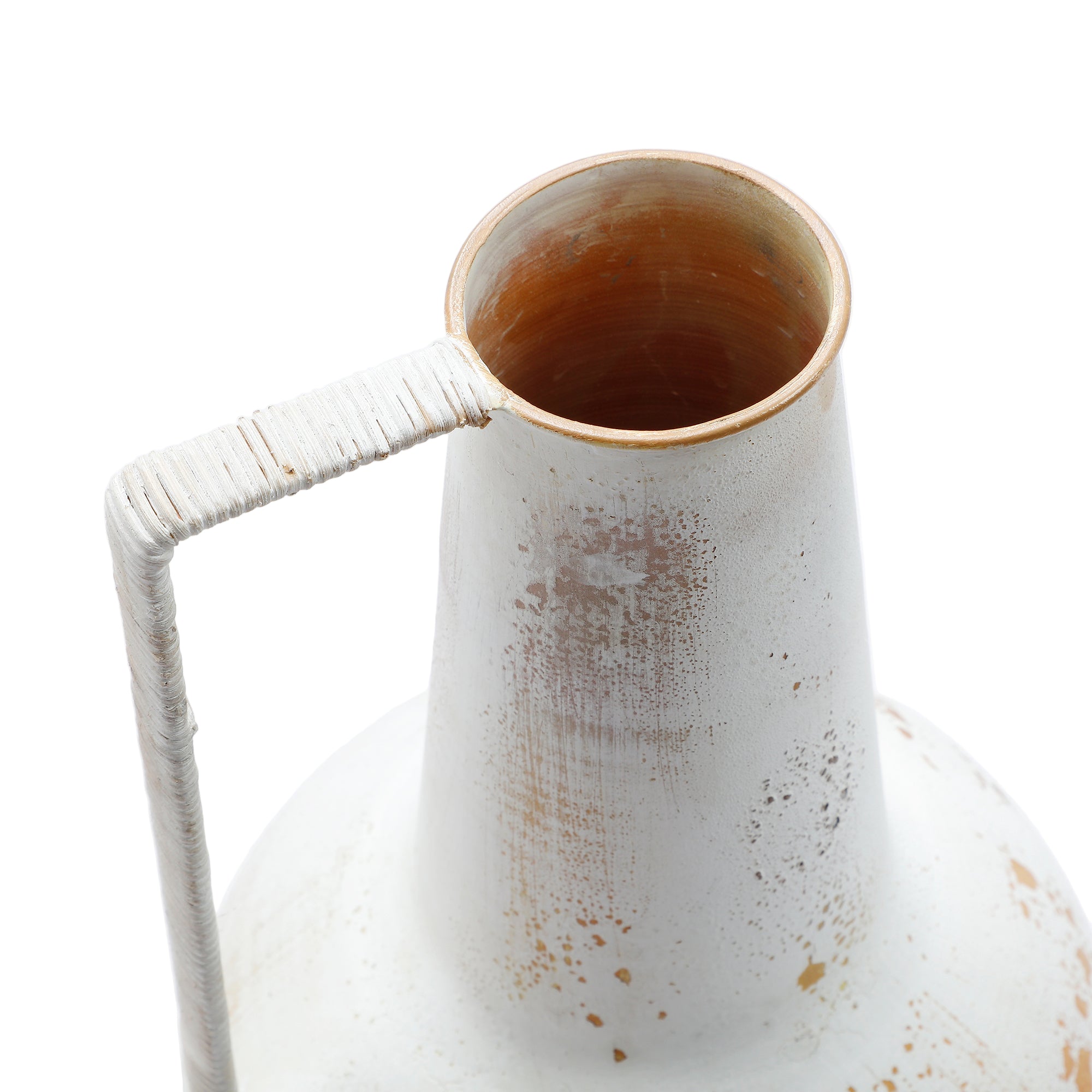 Sia Home Avena vase métal blanc 34 cm poire